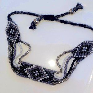 Handmade Black & White Beads Bracelet